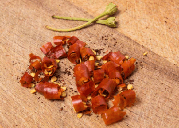 Slice Dried Red peppers