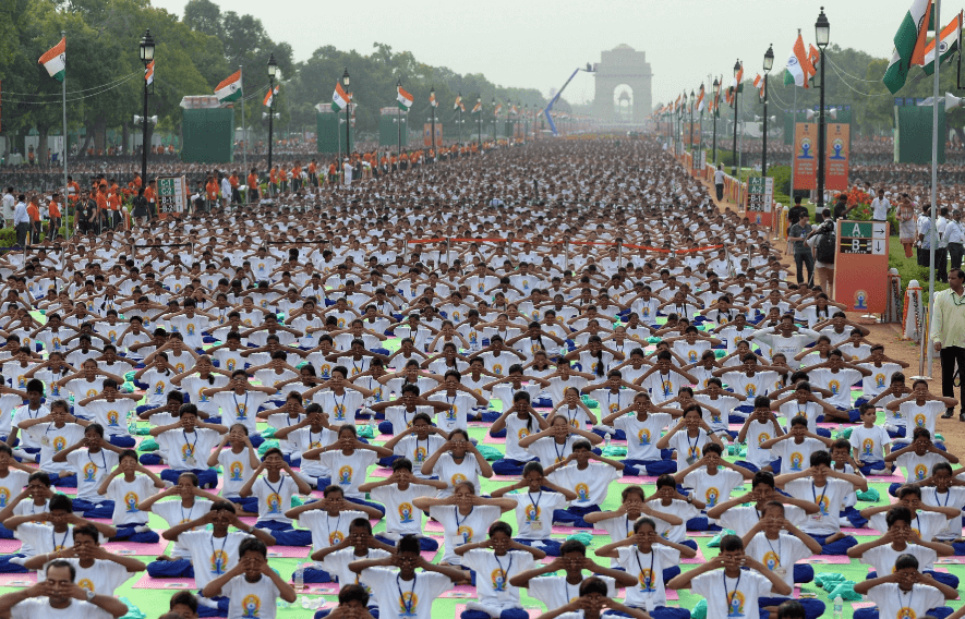 Yoga at Rajpath, New Delhi