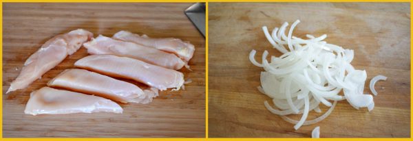 chopped chicken,onion - 1