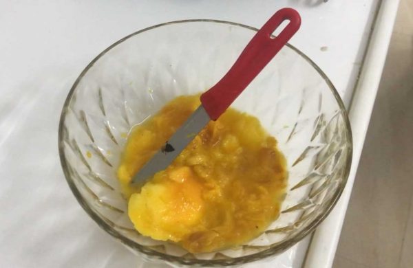 Collect Mango Pulp in a Bowl